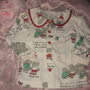 Babar baby girl button shirt made in Spain